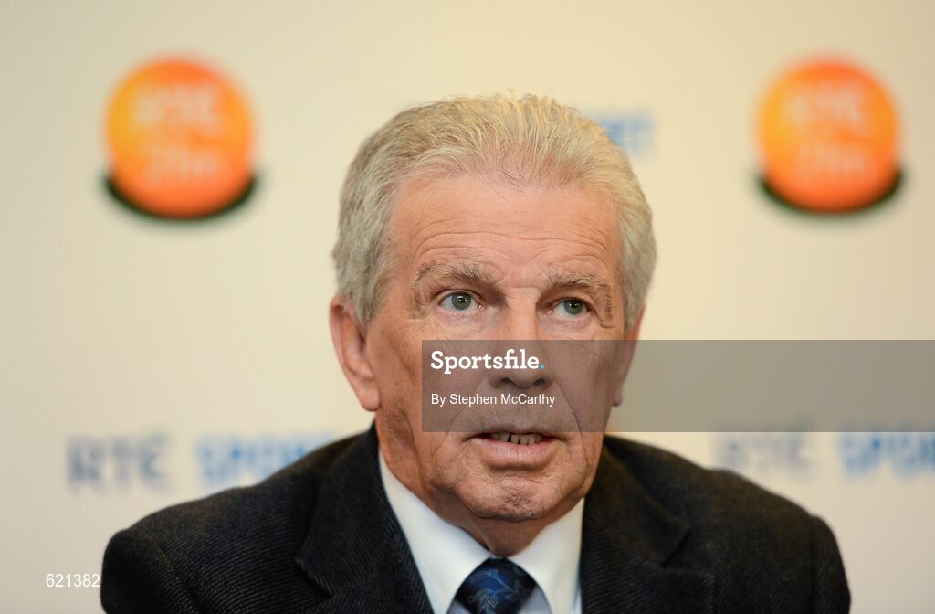 17 May 2012; RTÉ pundit John Giles during a press conference at the launch of RTÉ’s EURO 2012 coverage. RTÉ, Donnybrook, Dublin. Picture credit: Stephen McCarthy / SPORTSFILE
