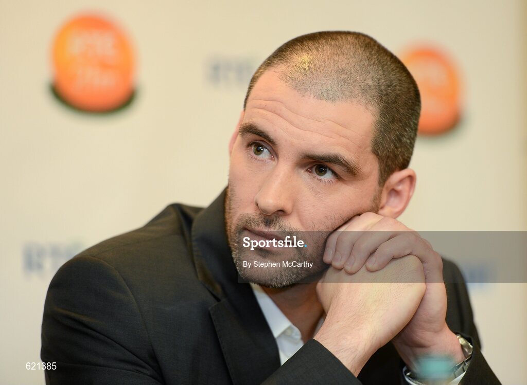 17 May 2012; RTÉ pundit Richard Sadlier during a press conference at the launch of RTÉ’s EURO 2012 coverage. RTÉ, Donnybrook, Dublin. Picture credit: Stephen McCarthy / SPORTSFILE