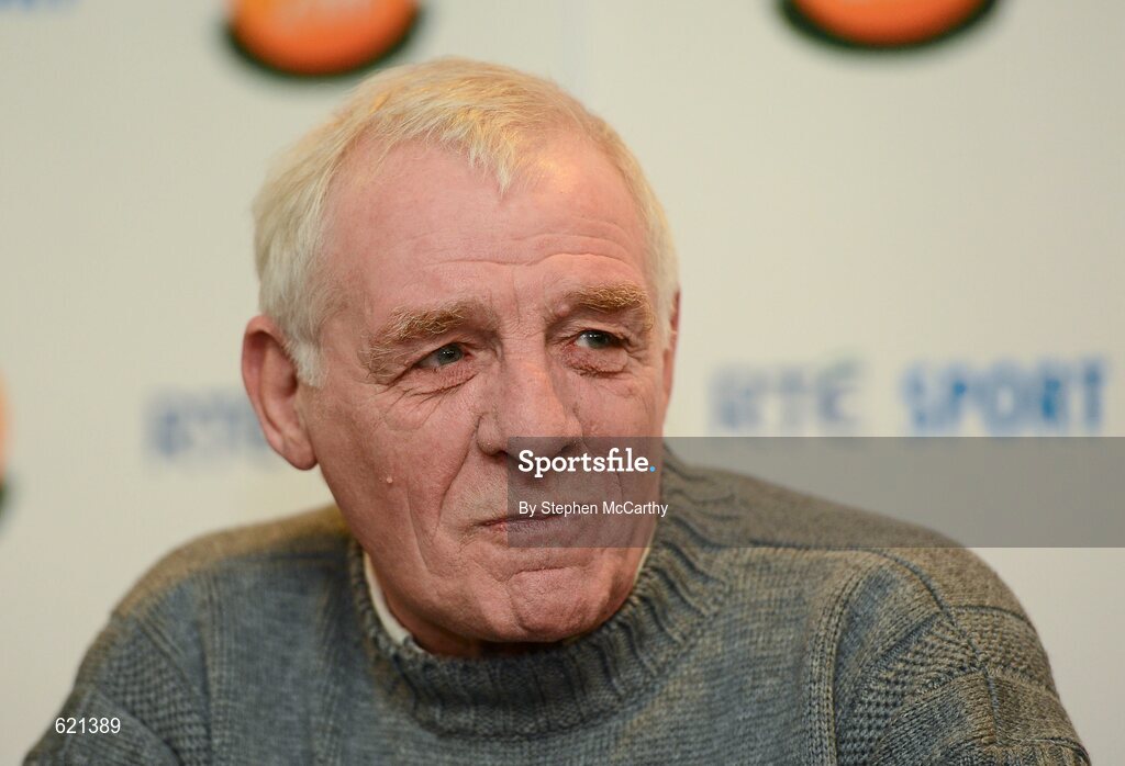 17 May 2012; RTÉ pundit Eamon Dunphy speaking during a press conference at the launch of RTÉ’s EURO 2012 coverage. RTÉ, Donnybrook, Dublin. Picture credit: Stephen McCarthy / SPORTSFILE