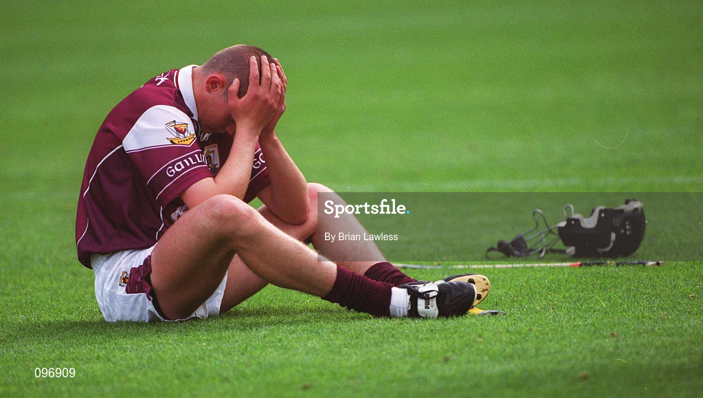 18 August 2002; Iarla Tannian of Galway dejected after the All-Ireland Minor Hurling Championship Semi-Final match between Kilkenny and Galway at Croke Park in Dublin. Photo by Brian Lawless/Sportsfile