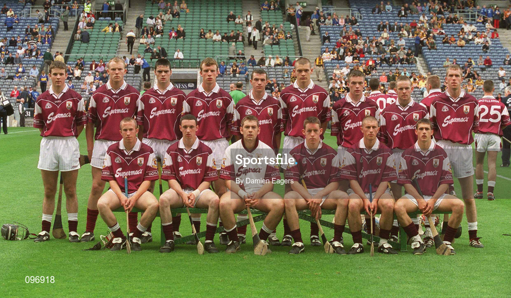 18 August 2002; The Galway minor team prior to the All-Ireland Minor Hurling Championship Semi-Final match between Kilkenny and Galway at Croke Park in Dublin. Photo by Damien Eagers/Sportsfile