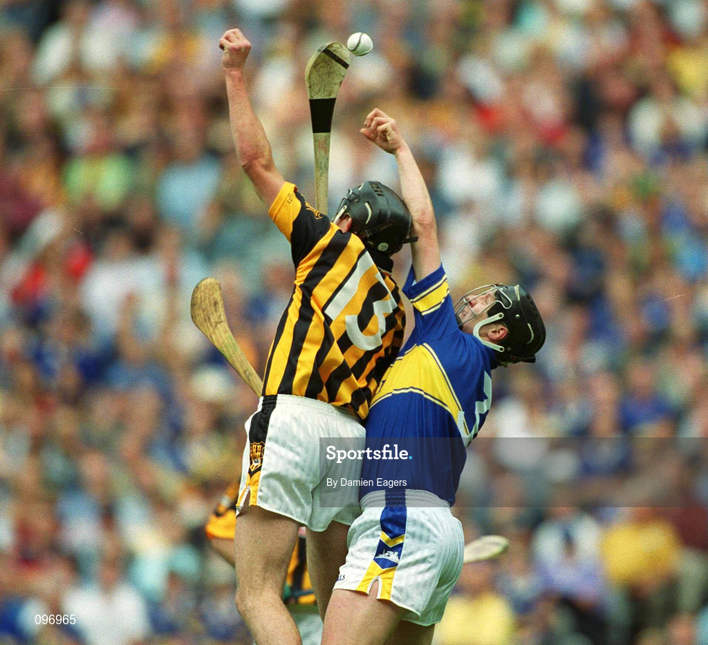 18 August 2002; Eddie Brennan of Kilkenny in action against Philip Maher of Tipperary during the Guinness All-Ireland Senior Hurling Championship Semi-Final match between Kilkenny and Tipperary at Croke Park in Dublin. Photo by Damien Eagers/Sportsfile