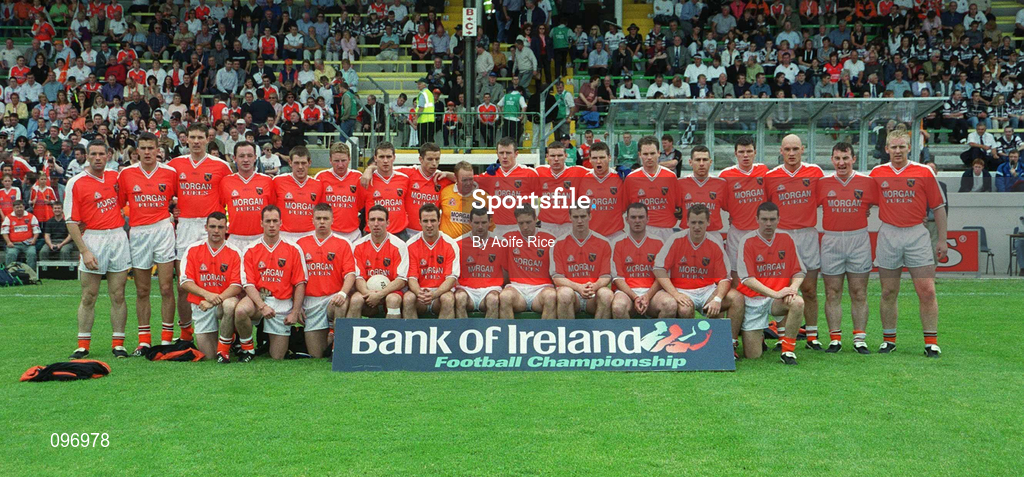 18 August 2002; The Armagh squadd prior to the Bank of Ireland All-Ireland Senior Football Championship Quarter-Final Replay match between Armagh and Sligo at Páirc Tailteann in Navan, Meath. Photo by Aoife Rice/Sportsfile