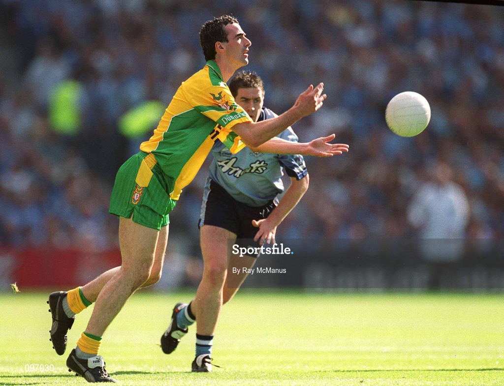 17 August 2002; Jim McGuinness of Donegal during the Bank of Ireland All-Ireland Senior Football Championship Quarter-Final Replay match between Dublin and Donegal at Croke Park in Dublin. Photo by Ray McManus/Sportsfile