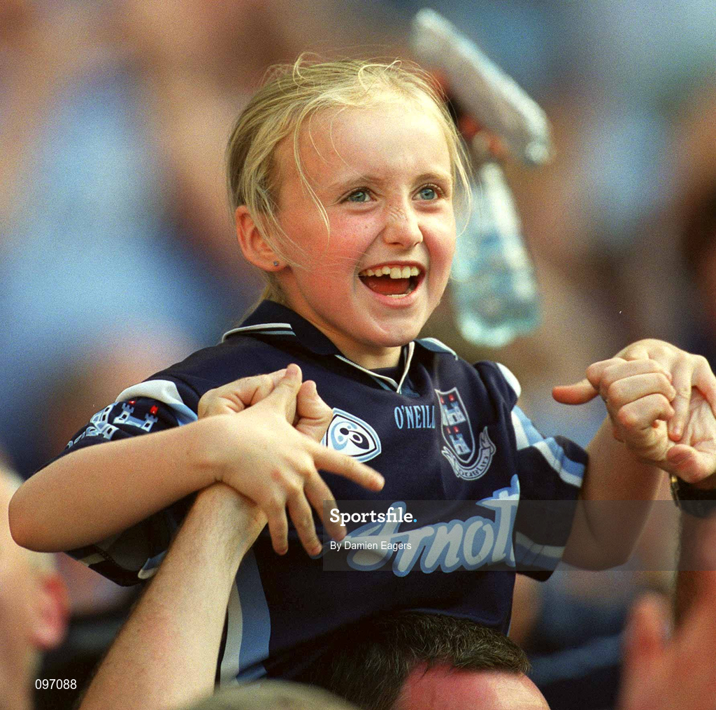 17 August 2002; A Dublin supporter during the Bank of Ireland All-Ireland Senior Football Championship Quarter-Final Replay match between Dublin and Donegal at Croke Park in Dublin. Photo by Damien Eagers/Sportsfile
