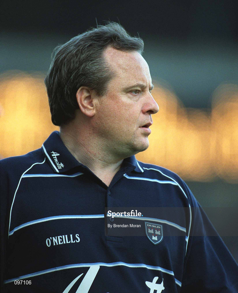 17 August 2002; Dublin manager Tommy Lyons during the Bank of Ireland All-Ireland Senior Football Championship Quarter-Final Replay match between Dublin and Donegal at Croke Park in Dublin. Photo by Brendan Moran/Sportsfile