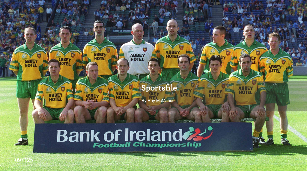 17 August 2002; The Donegal team prior to the Bank of Ireland All-Ireland Senior Football Championship Quarter-Final Replay match between Dublin and Donegal at Croke Park in Dublin. Photo by Ray McManus/Sportsfile