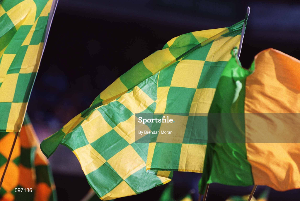17 August 2002; Donegal flags during the Bank of Ireland All-Ireland Senior Football Championship Quarter-Final Replay match between Dublin and Donegal at Croke Park in Dublin. Photo by Brendan Moran/Sportsfile