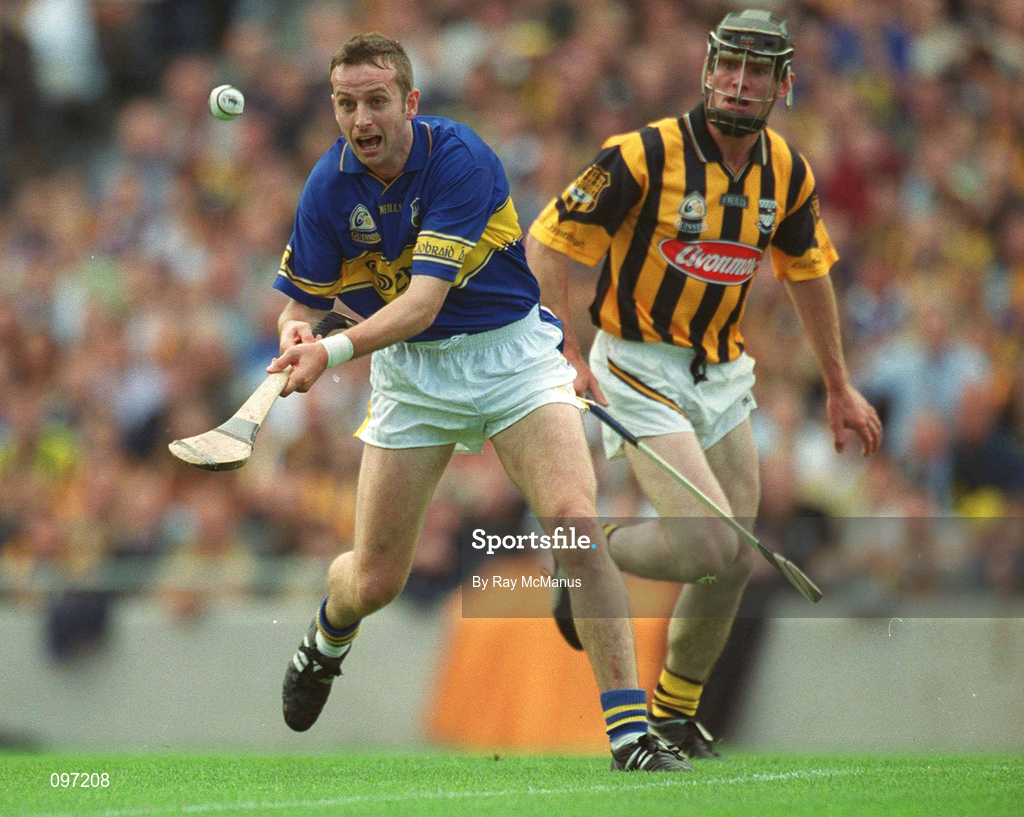 18 August 2002; Brian O'Meara of Tipperary in action against Noel Hickey of Kilkenny during the Guinness All-Ireland Senior Hurling Championship Semi-Final match between Kilkenny and Tipperary at Croke Park in Dublin. Photo by Ray McManus/Sportsfile