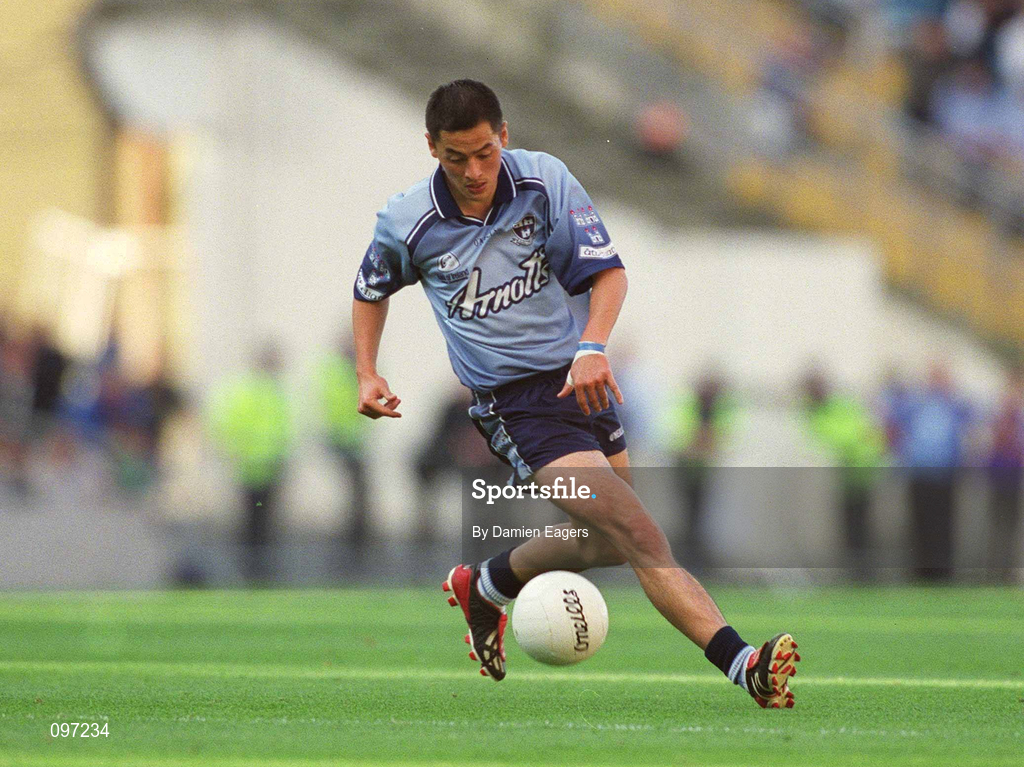 17 August 2002; Jason Sherlock of Dublin during the Bank of Ireland All-Ireland Senior Football Championship Quarter-Final Replay match between Dublin and Donegal at Croke Park in Dublin. Photo by Damien Eagers/Sportsfile