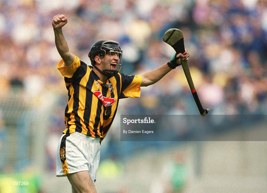 18 August 2002; Alan Healy of Kilkenny celebrates at the final whistle after the All-Ireland Minor Hurling Championship Semi-Final match between Kilkenny and Galway at Croke Park in Dublin. Photo by Damien Eagers/Sportsfile