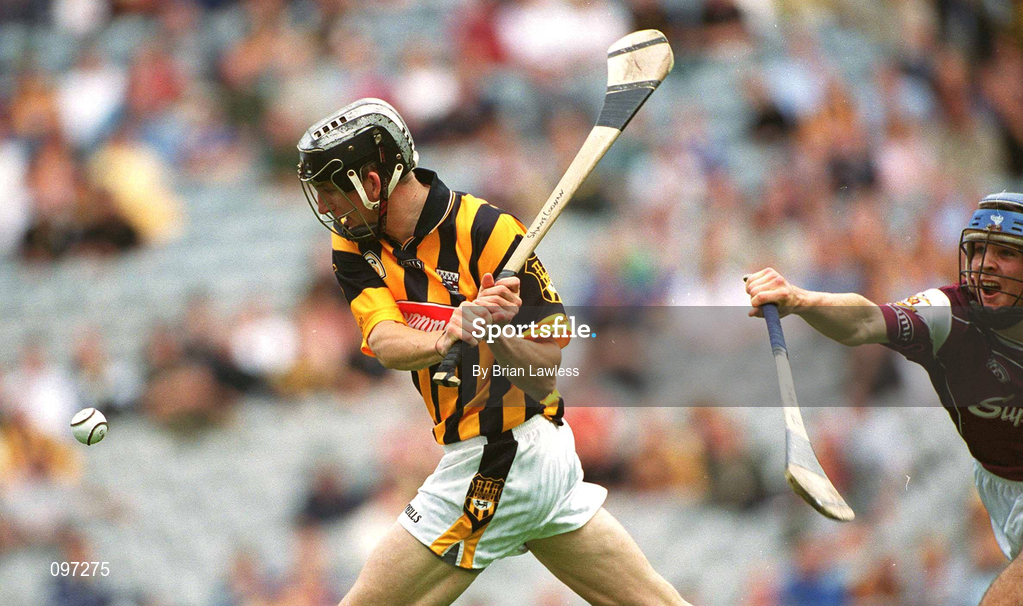 18 August 2002; Shane Coonan of Kilkenny in action against David Collins of Galway during the All-Ireland Minor Hurling Championship Semi-Final match between Kilkenny and Galway at Croke Park in Dublin. Photo by Brian Lawless/Sportsfile
