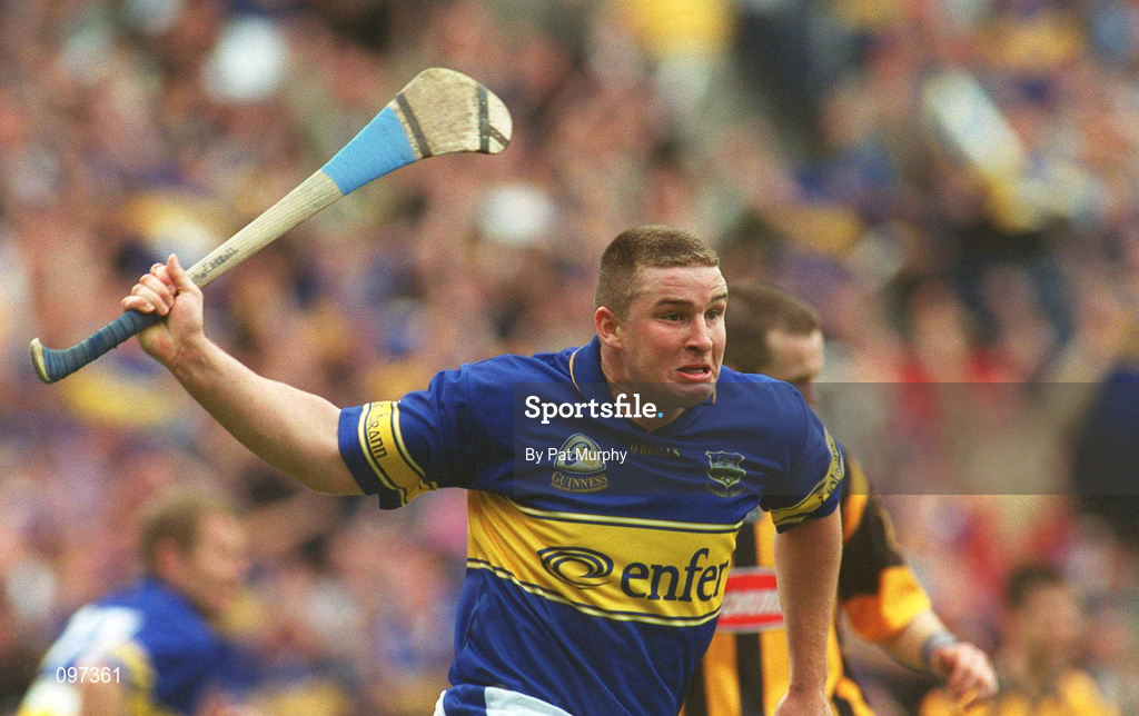 18 August 2002; John Carroll of Tipperary celebrates scoring his side's only goal during the Guinness All-Ireland Senior Hurling Championship Semi-Final match between Kilkenny and Tipperary at Croke Park in Dublin. Photo by Pat Murphy/Sportsfile