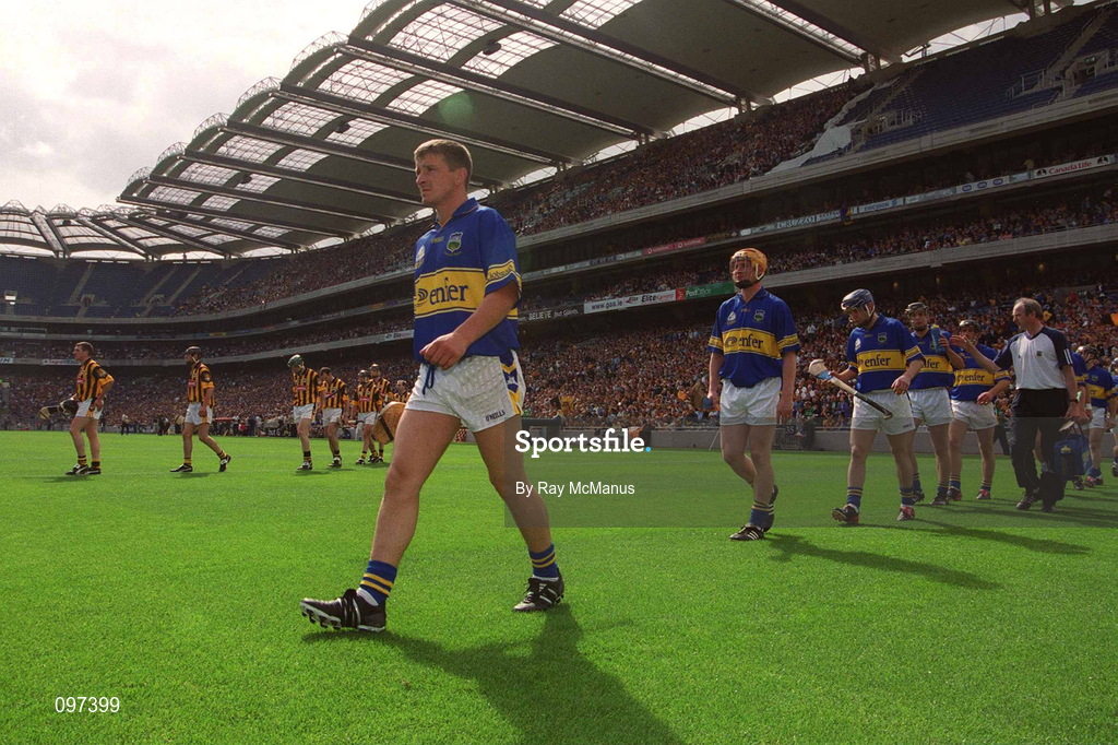 18 August 2002; Conor Gleeson of Tipperary in the parade before the Guinness All-Ireland Senior Hurling Championship Semi-Final match between Kilkenny and Tipperary at Croke Park in Dublin. Photo by Ray McManus/Sportsfile