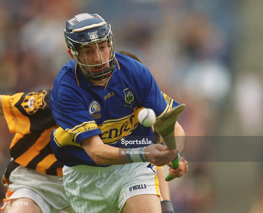 18 August 2002; Benny Dunne of Tipperary in action against Michael Kavanagh of Kilkenny during the Guinness All-Ireland Senior Hurling Championship Semi-Final match between Kilkenny and Tipperary at Croke Park in Dublin. Photo by Ray McManus/Sportsfile