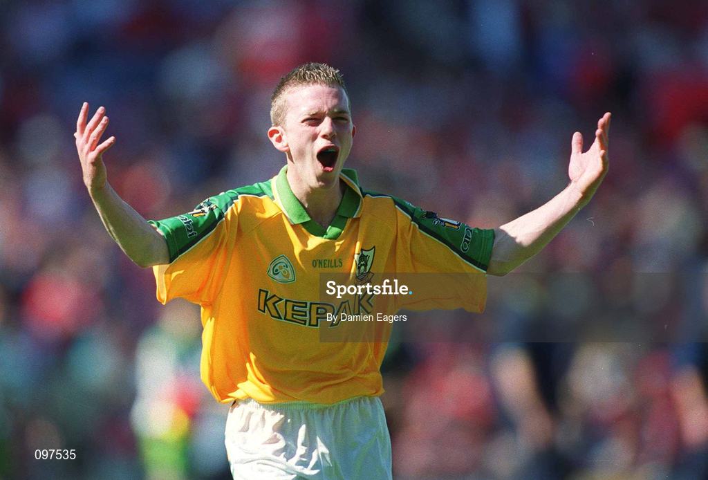 25 August 2002; Mark Whearty of Meath celebrates after the All-Ireland Minor Football Championship Semi-Final match between Meath and Kerry at Croke Park in Dublin. Photo by Damien Eagers/Sportsfile