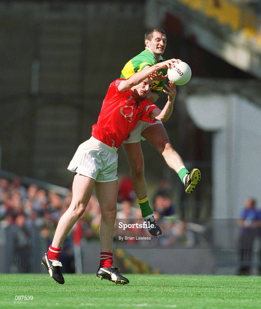 25 August 2002; Nicholas Murphy of Cork in action against Donal Daly of Kerry during the Bank of Ireland All-Ireland Senior Football Championship Semi-Final match between Kerry and Cork at Croke Park in Dublin. Photo by Brian Lawless/Sportsfile