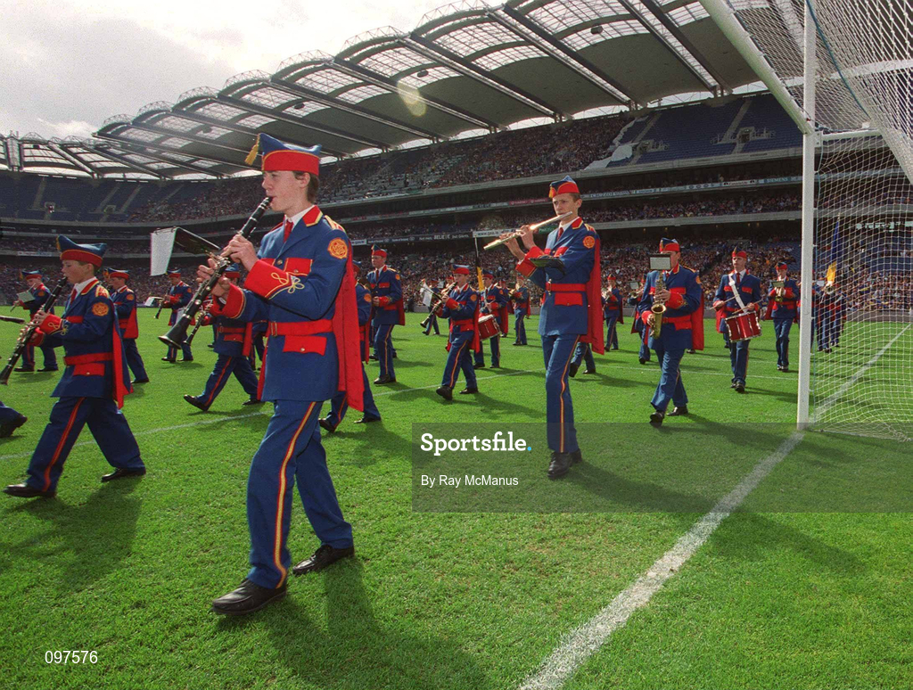 18 August 2002; The Artane Boys Band lead the teams in the parade prior to the Guinness All-Ireland Senior Hurling Championship Semi-Final match between Kilkenny and Tipperary at Croke Park in Dublin. Photo by Ray McManus/Sportsfile