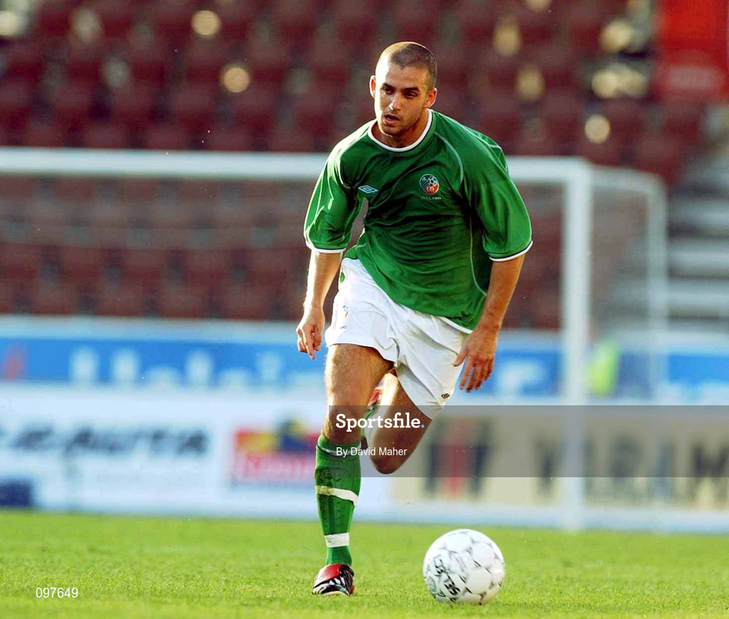 20 August 2002; Paul Tierney of Republic of Ireland during the U21 International Friendly match between Finland and Republic of Ireland at Finnair Stadium in Helsinki, Finland. Photo by David Maher/Sportsfile