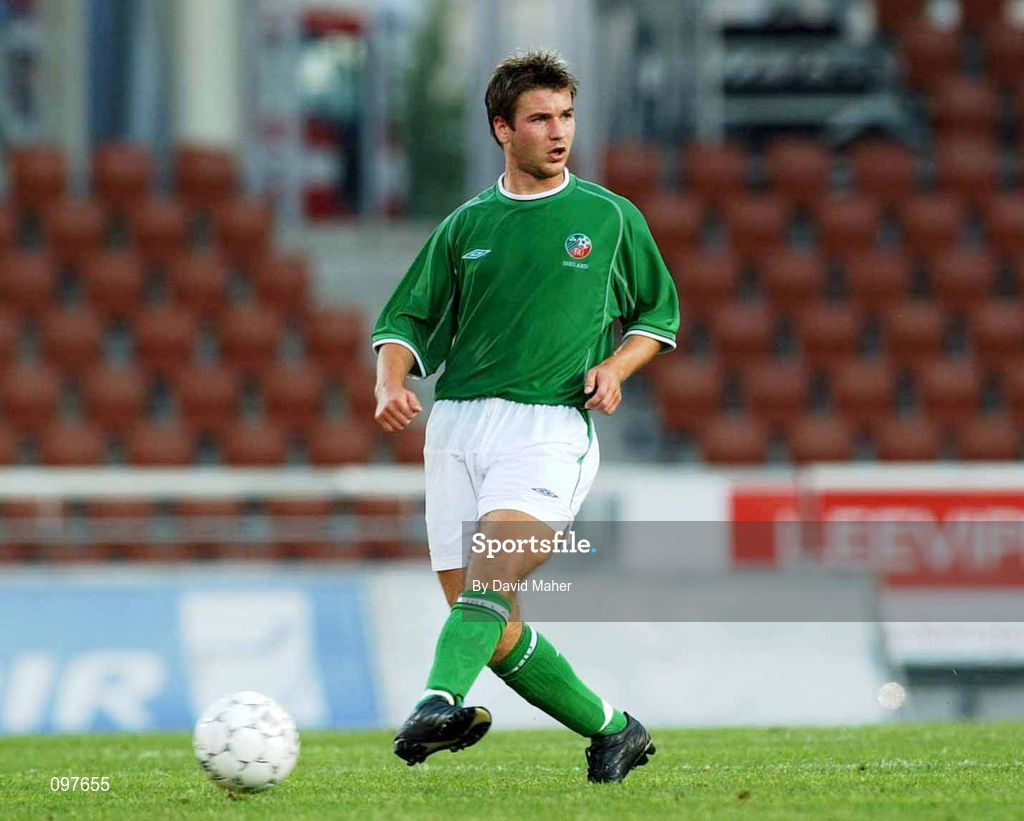 20 August 2002; Shaun Byrne of Republic of Ireland during the U21 International Friendly match between Finland and Republic of Ireland at Finnair Stadium in Helsinki, Finland. Photo by David Maher/Sportsfile