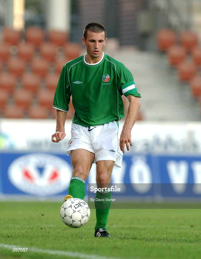 20 August 2002; Liam Miller of Republic of Ireland during the U21 International Friendly match between Finland and Republic of Ireland at Finnair Stadium in Helsinki, Finland. Photo by David Maher/Sportsfile