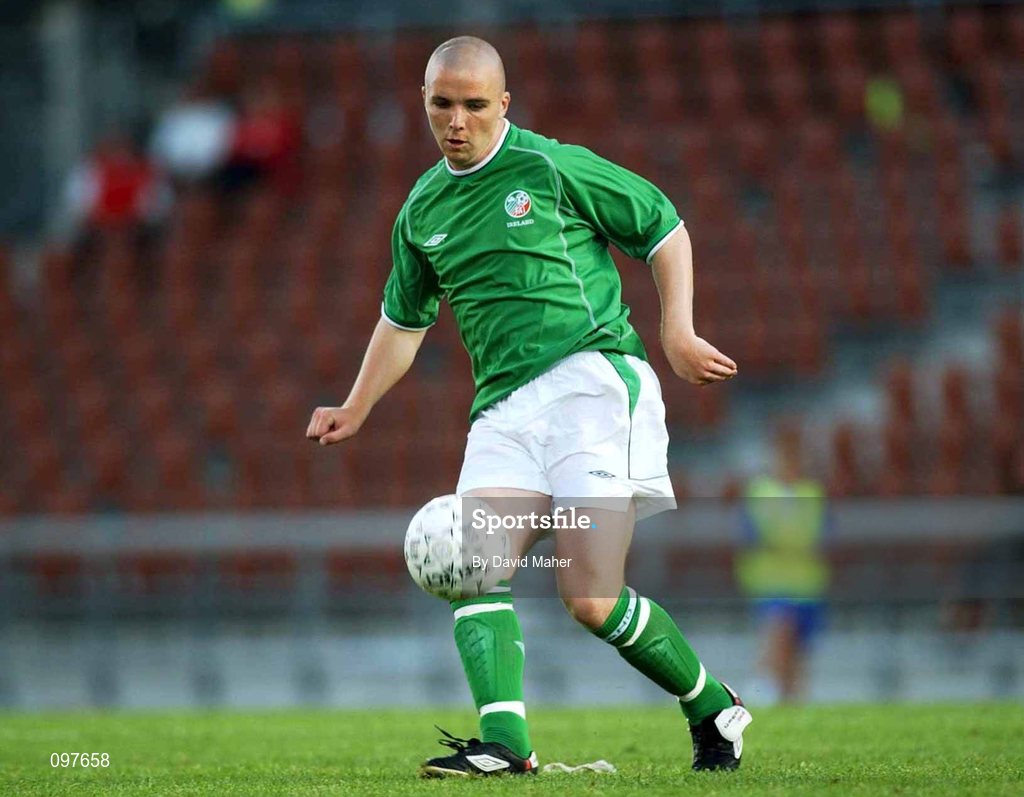 20 August 2002; Brian Shelly of Republic of Ireland during the U21 International Friendly match between Finland and Republic of Ireland at Finnair Stadium in Helsinki, Finland. Photo by David Maher/Sportsfile