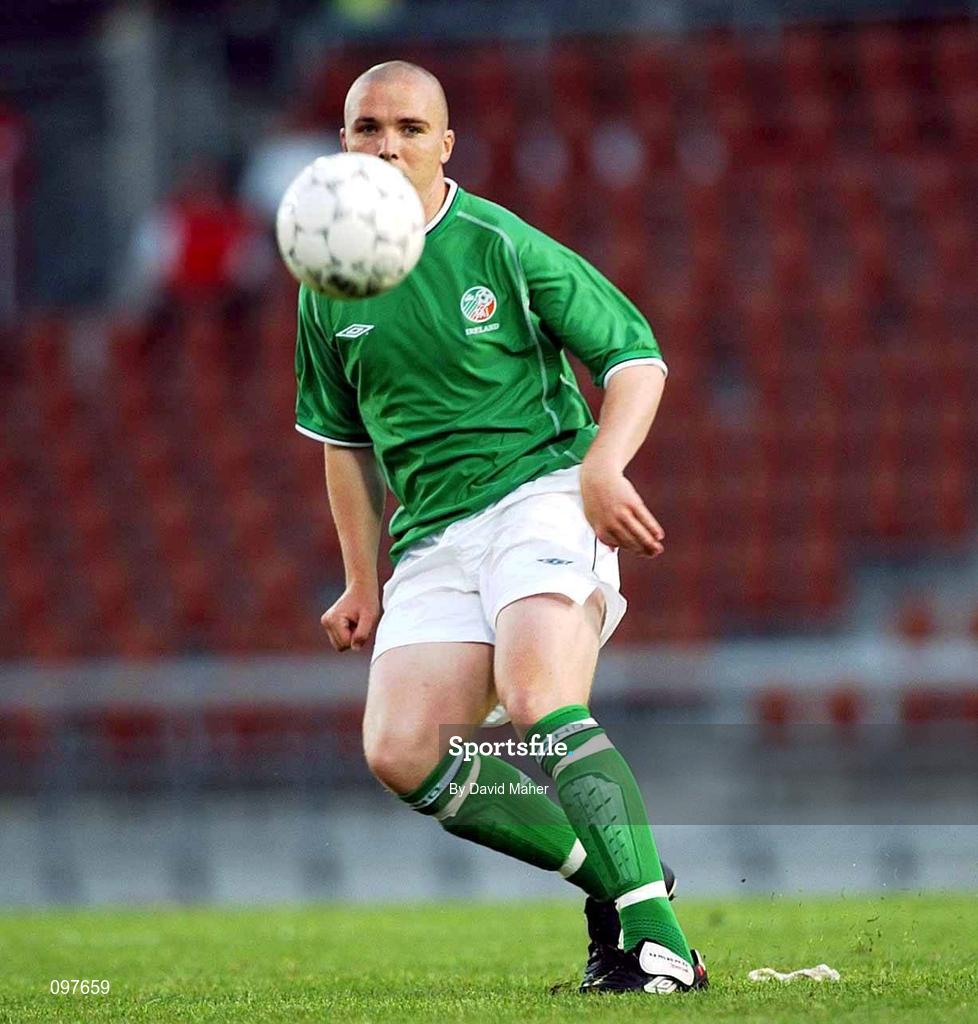 20 August 2002; Brian Shelly of Republic of Ireland during the U21 International Friendly match between Finland and Republic of Ireland at Finnair Stadium in Helsinki, Finland. Photo by David Maher/Sportsfile