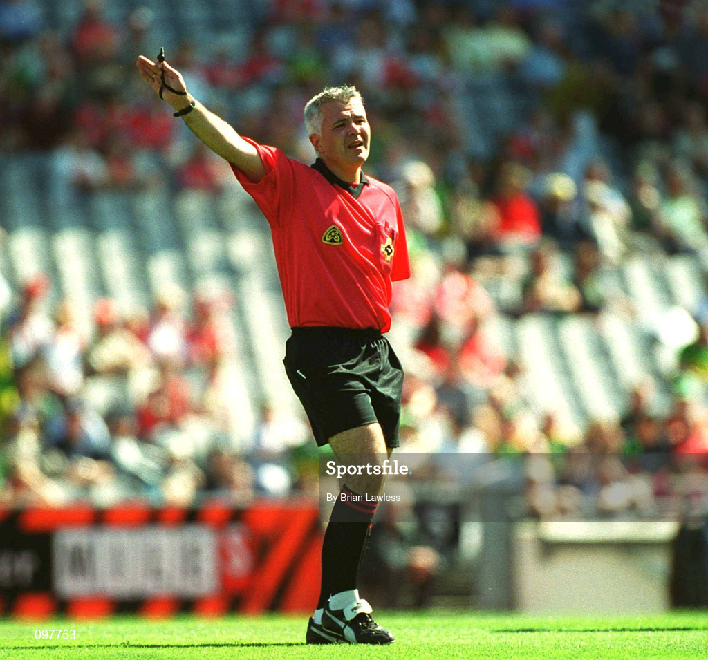 25 August 2002; Referee Séamus McGonigle during the All-Ireland Minor Football Championship Semi-Final match between Meath and Kerry at Croke Park in Dublin. Photo by Brian Lawless/Sportsfile