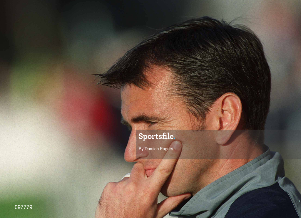 16 August 2002; Shelbourne player/manager Pat Fenlon during the eircom League Premier Division match between St Patrick's Athletic and Shelbourne at Richmond Park in Dublin. Photo by Damien Eagers/Sportsfile