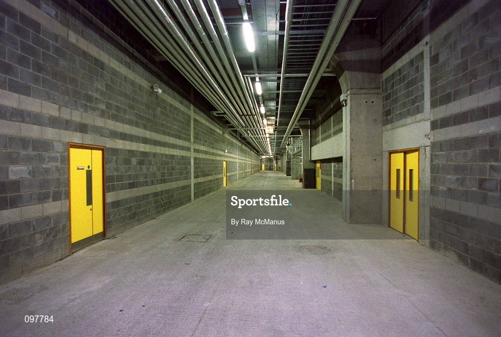 18 August 2002; The dressing room entrance in the service tunnel in the Hogan Stand at the Guinness All-Ireland Senior Hurling Championship Semi-Final match between Kilkenny and Tipperary at Croke Park in Dublin. Photo by Ray McManus/Sportsfile