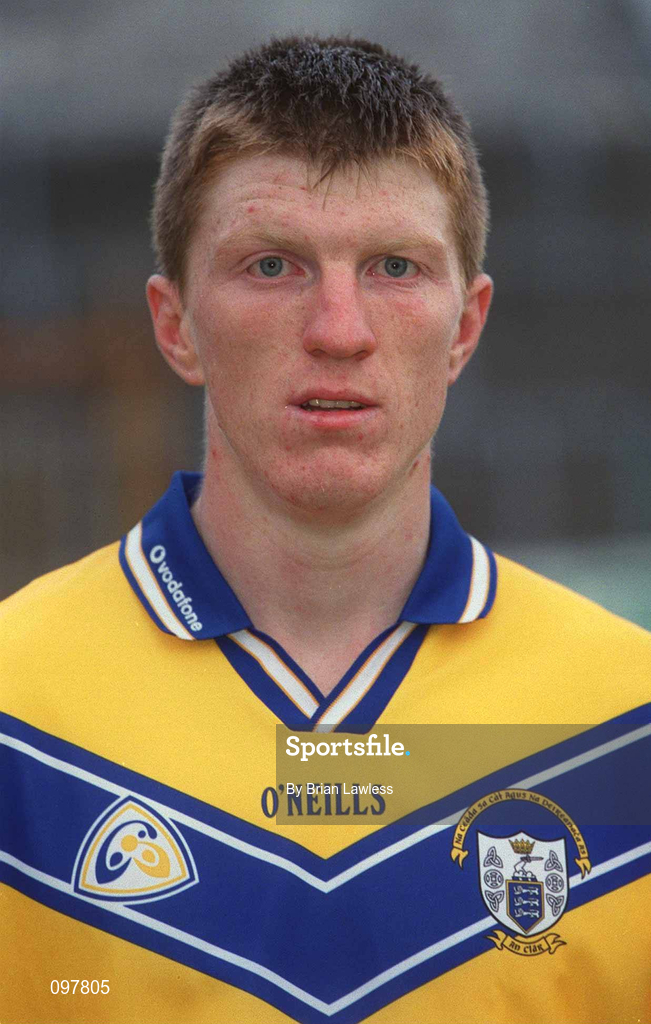 29 August 2002; Niall Gilligan during a Clare Hurling squad portraits session at Cusack Park in Ennis, Clare. Photo by Brian Lawless/Sportsfile
