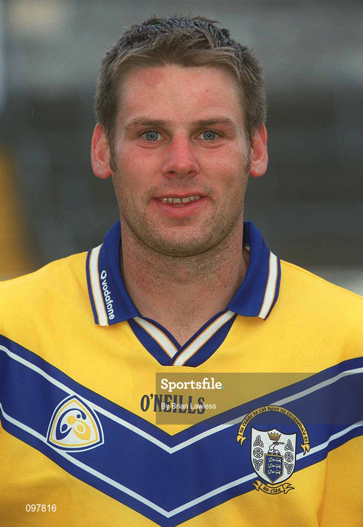 29 August 2002; John Reddan during a Clare Hurling squad portraits session at Cusack Park in Ennis, Clare. Photo by Brian Lawless/Sportsfile