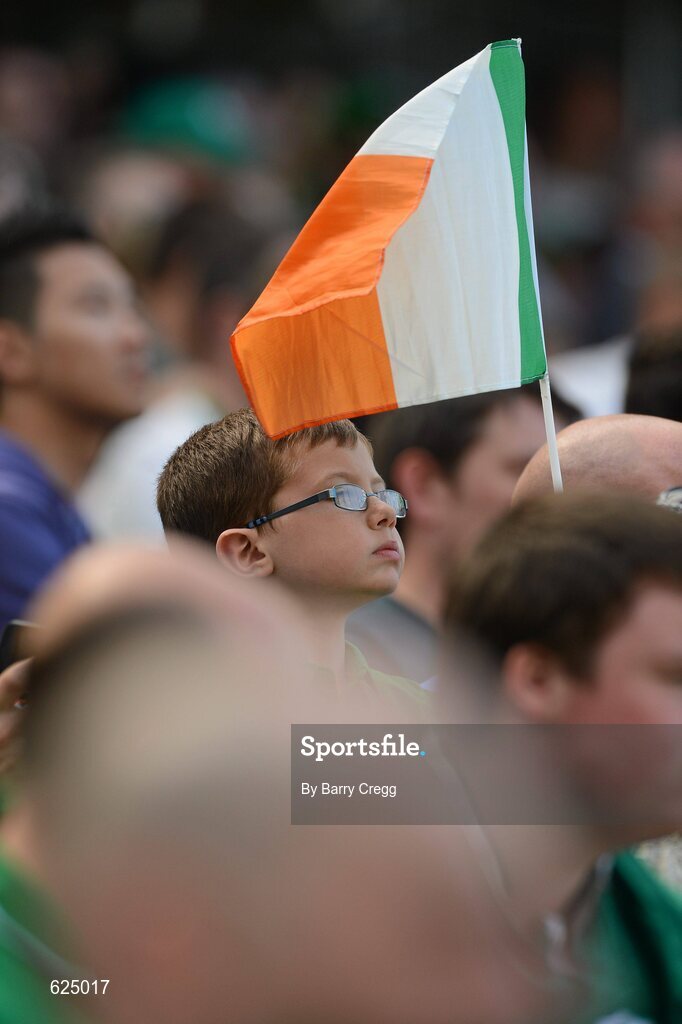 26 May 2012; A young Republic of Ireland supporter during the game. Senior International Friendly, Republic of Ireland v Bosnia & Herzegovina, Aviva Stadium, Lansdowne Road, Dublin. Picture credit: Barry Cregg / SPORTSFILE