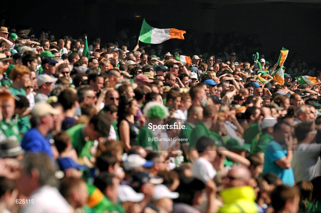 26 May 2012; Ireland supporters during the game. Senior International Friendly, Republic of Ireland v Bosnia & Herzegovina, Aviva Stadium, Lansdowne Road, Dublin. Picture credit: Diarmuid Greene / SPORTSFILE