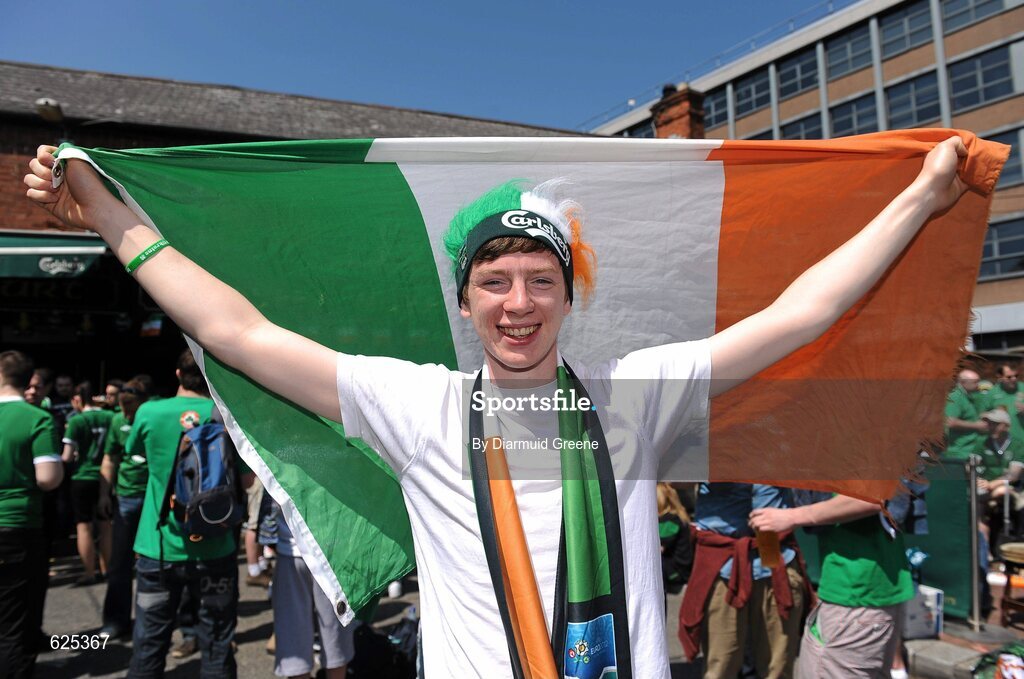 26 May 2012; Republic of Ireland supporter Mark Duffy, from Ballina, Co. Mayo, ahead of the game. Senior International Friendly, Republic of Ireland v Bosnia & Herzegovina, Aviva Stadium, Lansdowne Road, Dublin. Picture credit: Diarmuid Greene / SPORTSFILE