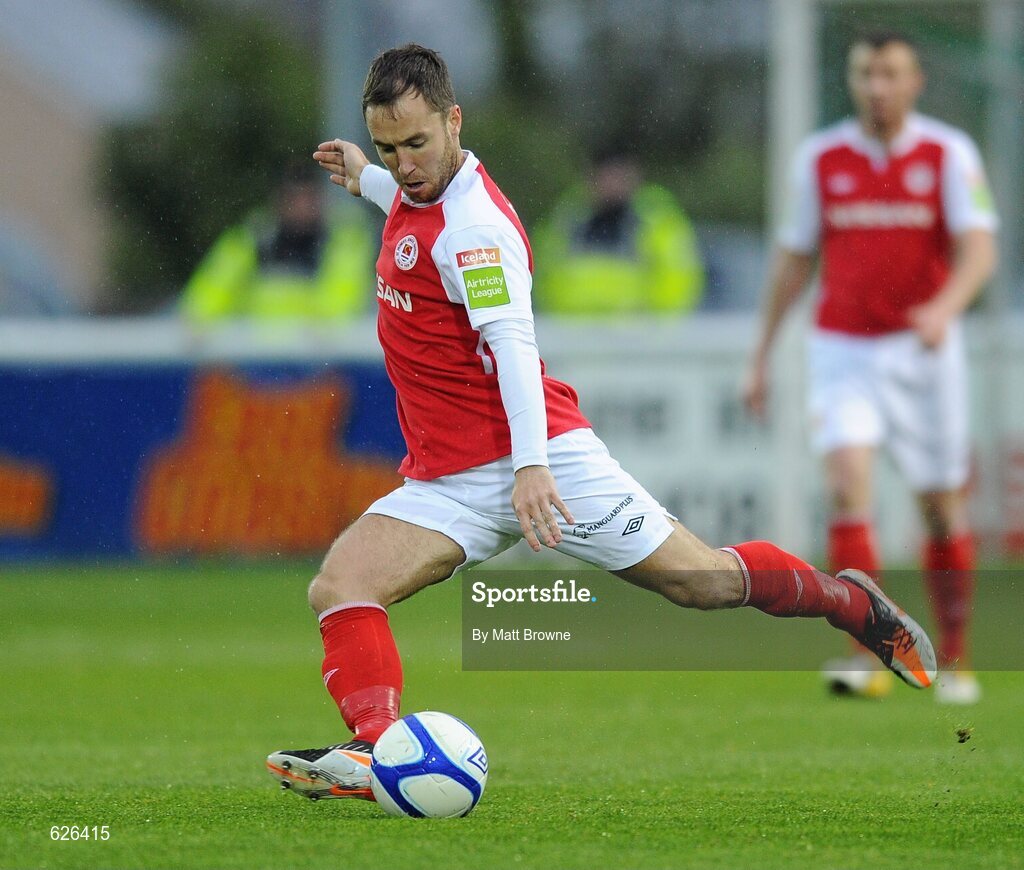 18 May 2012; Sean O'Connor, St Patrick's Athletic. Airtricity League Premier Division, Bray Wanderers v St Patrick's Athletic, Carlisle Grounds, Bray, Co. Wicklow. Picture credit: Matt Browne / SPORTSFILE