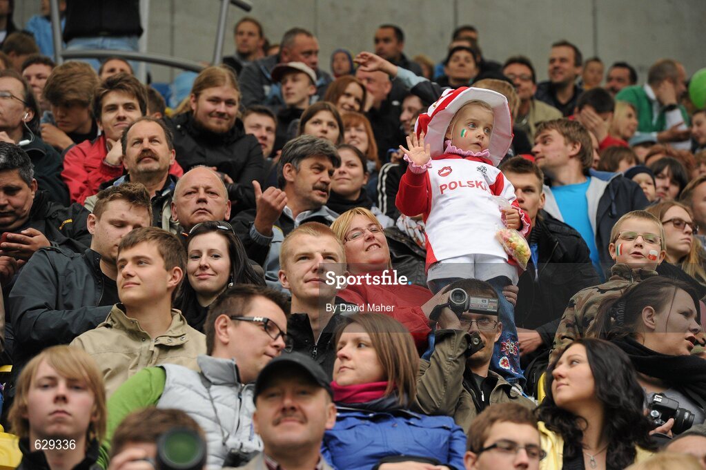 5 June 2012; Spectators watch on from the stands during Republic of Ireland squad training ahead of UEFA EURO 2012 which begins on June 8th. Republic of Ireland EURO2012 Squad Training, Arka Stadium, Gdynia, Poland. Picture credit: David Maher / SPORTSFILE