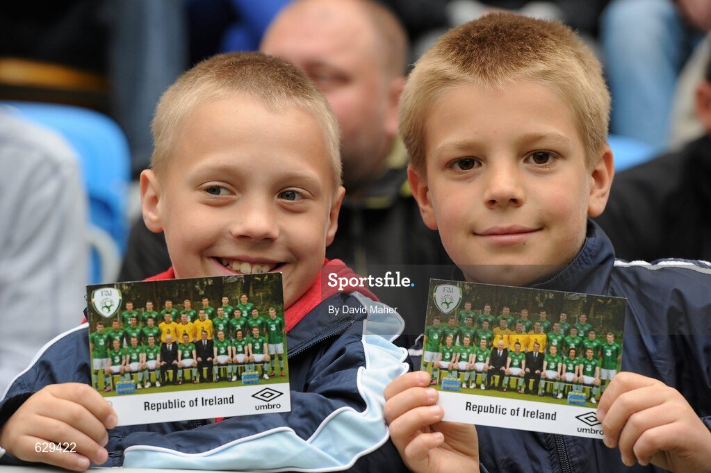 5 June 2012; Two local school children watch on during Republic of Ireland squad training ahead of UEFA EURO 2012 which begins on June 8th. Republic of Ireland EURO2012 Squad Training, Arka Stadium, Gdynia, Poland. Picture credit: David Maher / SPORTSFILE
