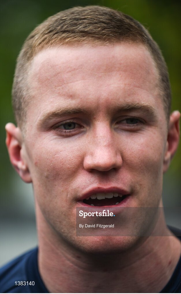 4 September 2017; Rory O'Loughlin of Leinster during a press conference at UCD in Belfield, Dublin. Photo by David Fitzgerald/Sportsfile