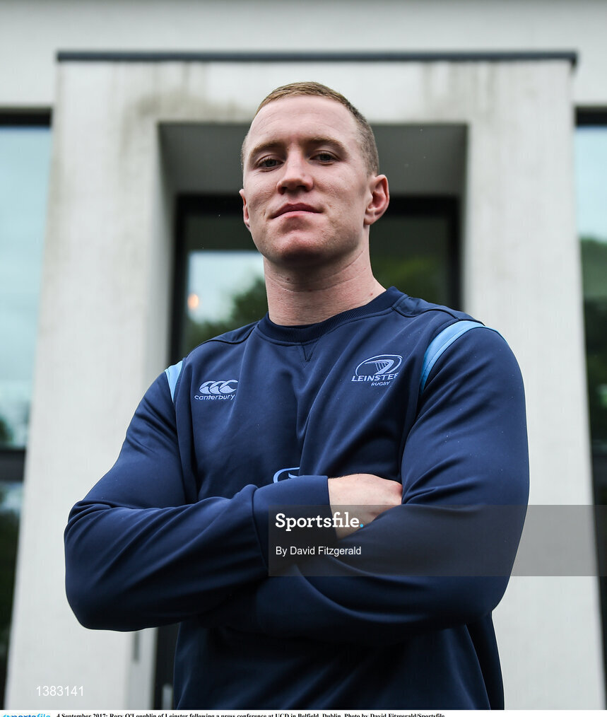 4 September 2017; Rory O'Loughlin of Leinster following a press conference at UCD in Belfield, Dublin. Photo by David Fitzgerald/Sportsfile