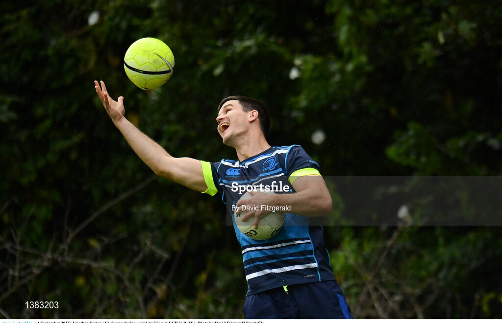 4 September 2017; Jonathan Sexton of Leinster during squad training at UCD in Dublin. Photo by David Fitzgerald/Sportsfile