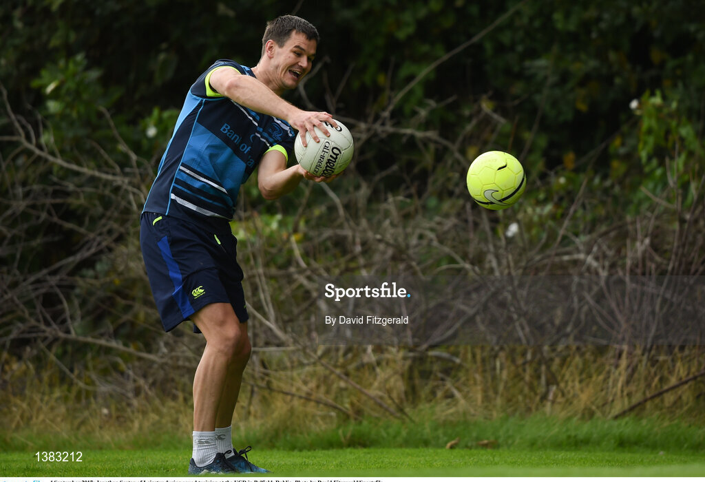 4 September 2017; Jonathan Sexton of Leinster during squad training at the UCD in Belfield, Dublin. Photo by David Fitzgerald/Sportsfile