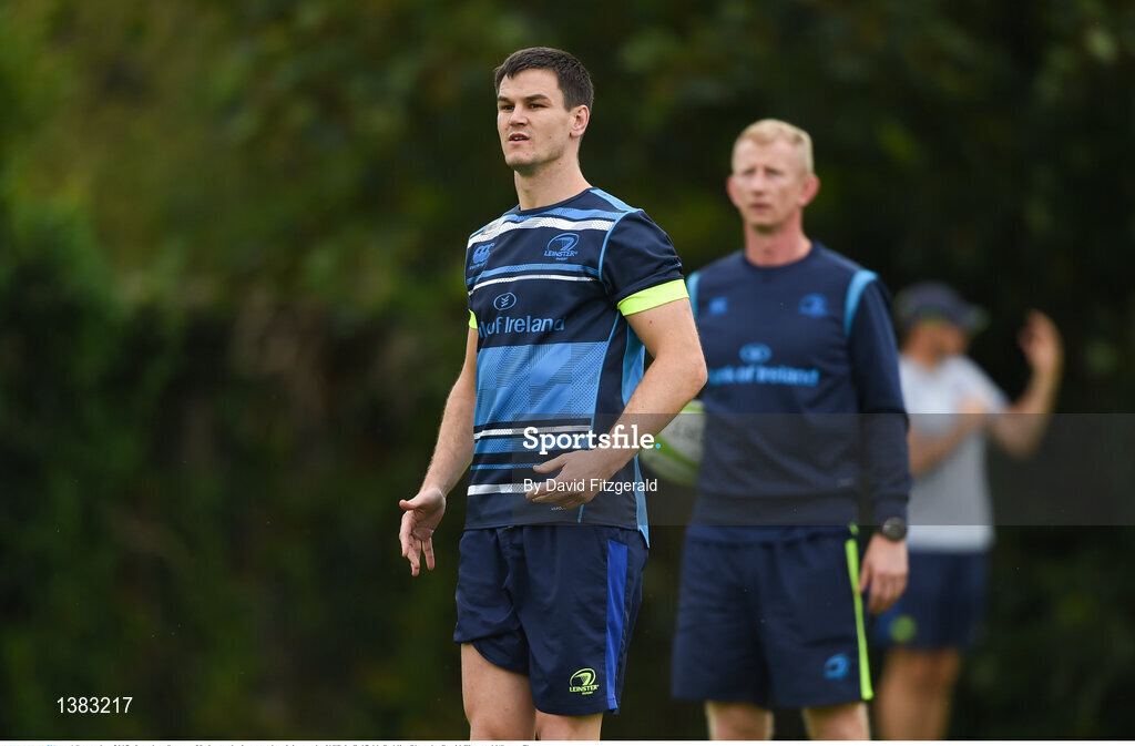 4 September 2017; Jonathan Sexton of Leinster during squad training at the UCD in Belfield, Dublin. Photo by David Fitzgerald/Sportsfile