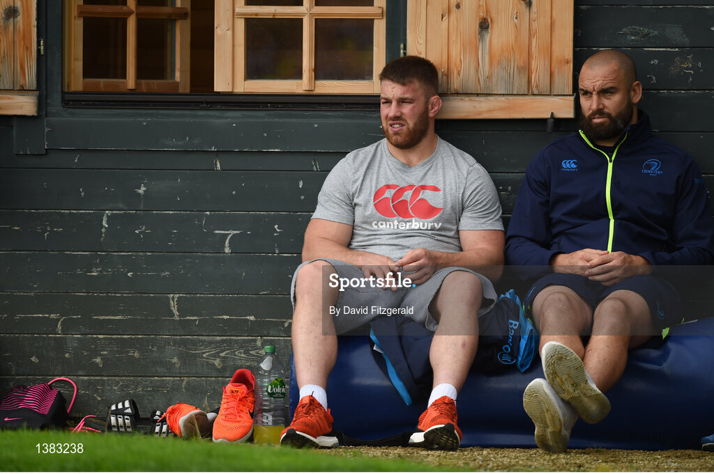 4 September 2017; Leinster players Sean O'Brien, left, and Scott Fardy during squad training at the UCD in Belfield, Dublin. Photo by David Fitzgerald/Sportsfile