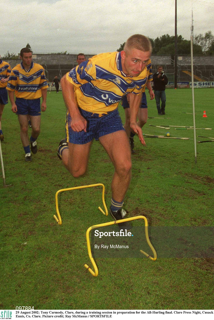 29 August 2002; Tony Carmody during a Clare hurling press night prior to their All-Ireland Hurling Final against Kilkenny. Photo by Ray McManus/Sportsfile