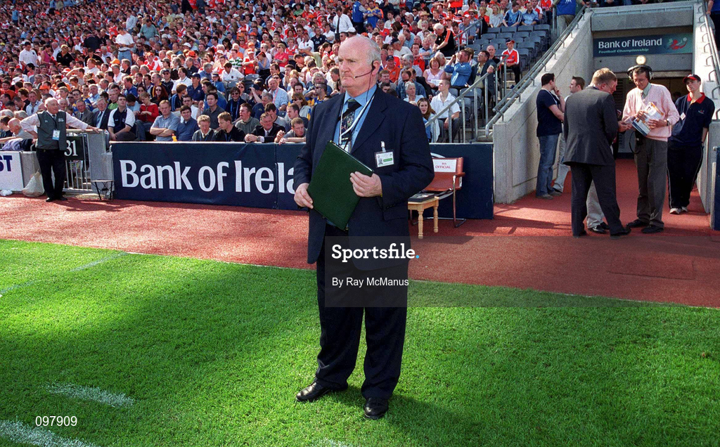 1 September 2002; Pat Guthrie, Croke Park GAA Official, during the Bank of Ireland All-Ireland Senior Football Championship Semi-Final match between Armagh and Dublin at Croke Park in Dublin. Photo by Ray McManus/Sportsfile