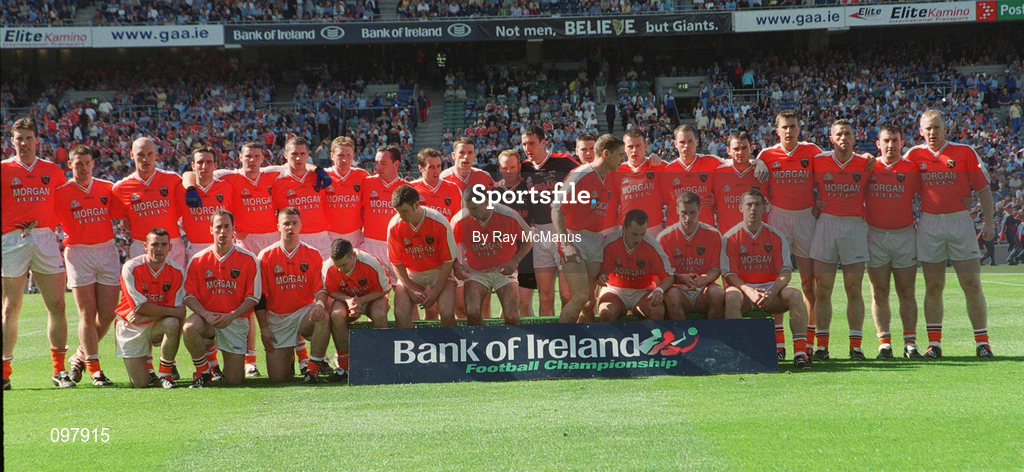 1 September 2002; The Armagh panel prior to the Bank of Ireland All-Ireland Senior Football Championship Semi-Final match between Armagh and Dublin at Croke Park in Dublin. Photo by Ray McManus/Sportsfile