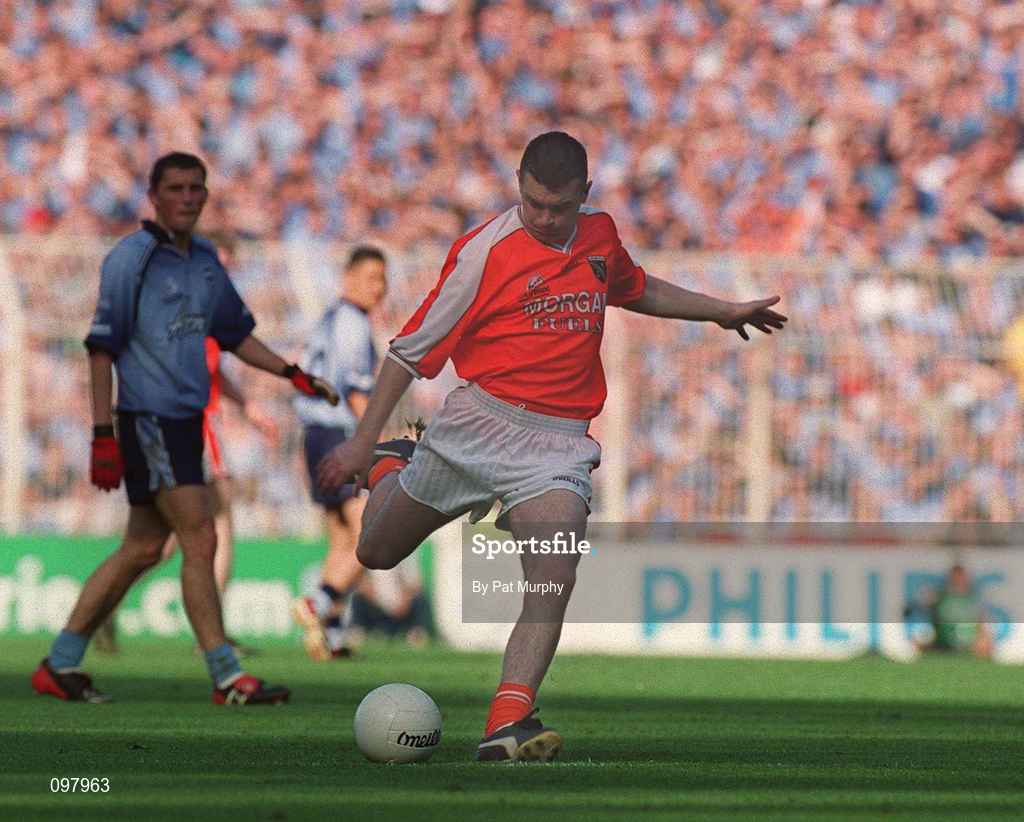 1 September 2002; Oisin McConville of Armagh during the Bank of Ireland All-Ireland Senior Football Championship Semi-Final match between Armagh and Dublin at Croke Park in Dublin. Photo by Pat Murphy/Sportsfile