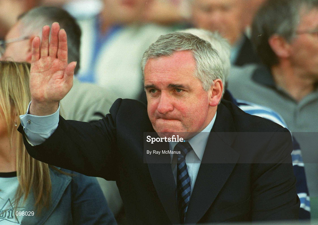 1 September 2002; An Taoiseach Bertie Ahern T.D. during the Bank of Ireland All-Ireland Senior Football Championship Semi-Final match between Armagh and Dublin at Croke Park in Dublin. Photo by Ray McManus/Sportsfile