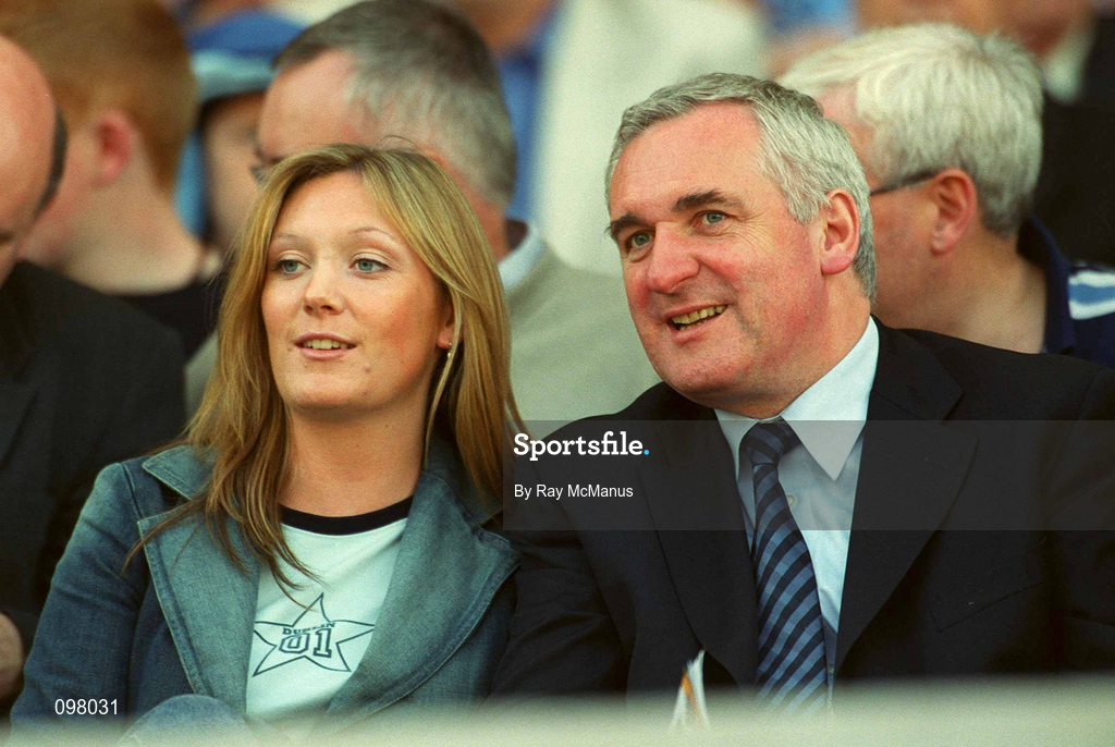 1 September 2002; An Taoiseach Bertie Ahern T.D. with daughter Georgina during the Bank of Ireland All-Ireland Senior Football Championship Semi-Final match between Armagh and Dublin at Croke Park in Dublin. Photo by Ray McManus/Sportsfile